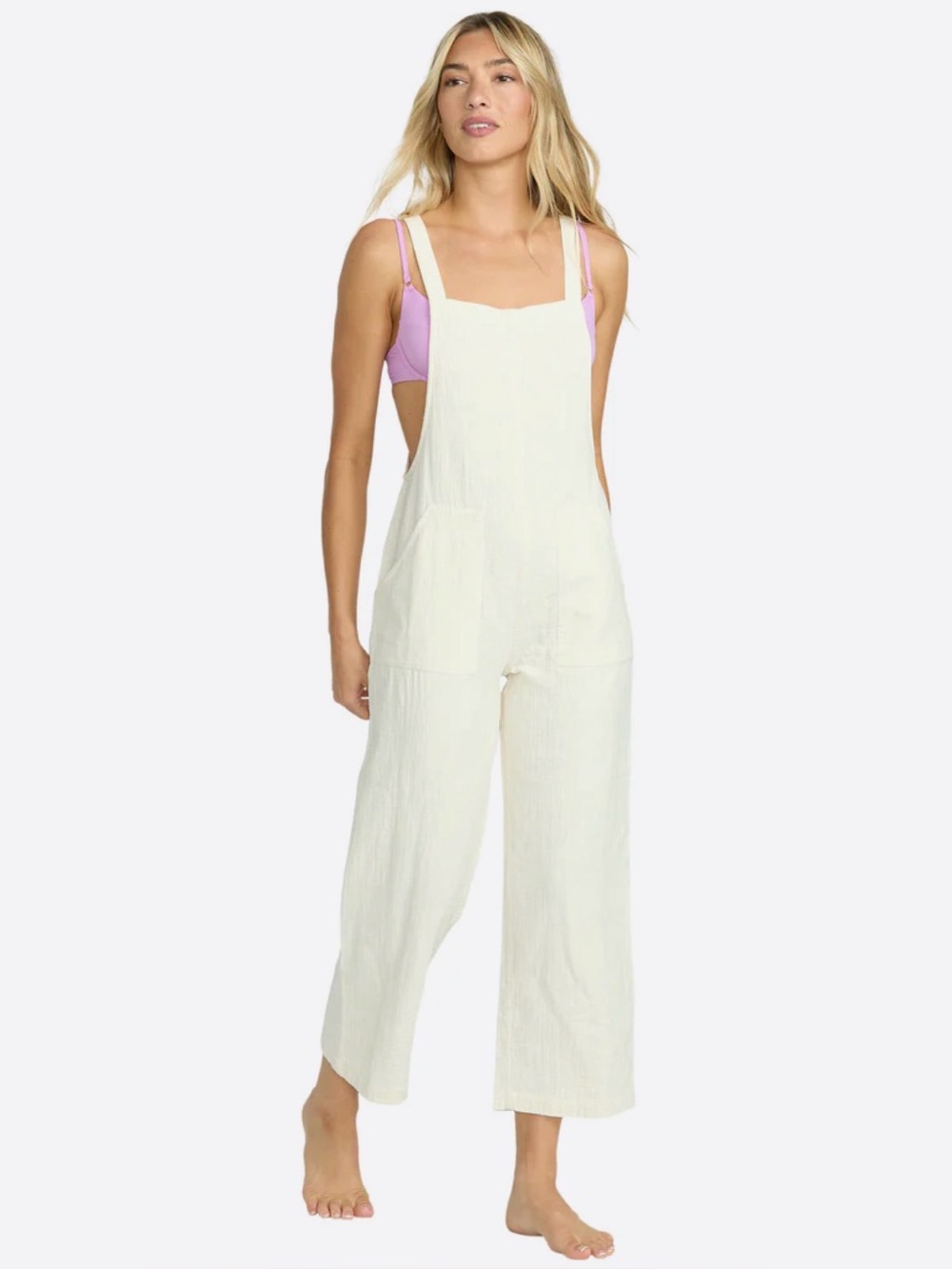 NWT Billabong Cream cotton Pacific Time Overalls